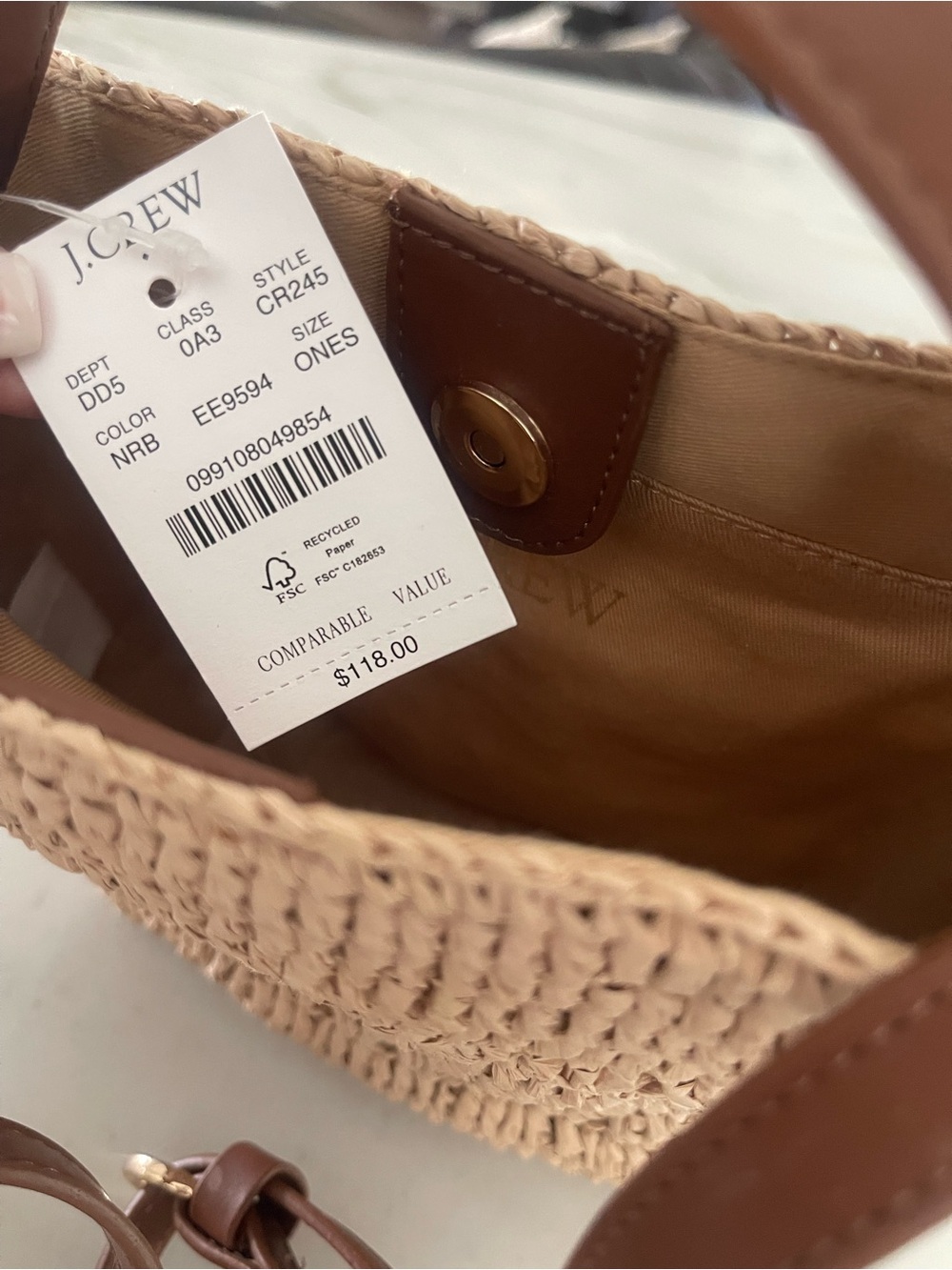 J. Crew Woven Crossbody Mini Tote Bag - Picture 6 of 9